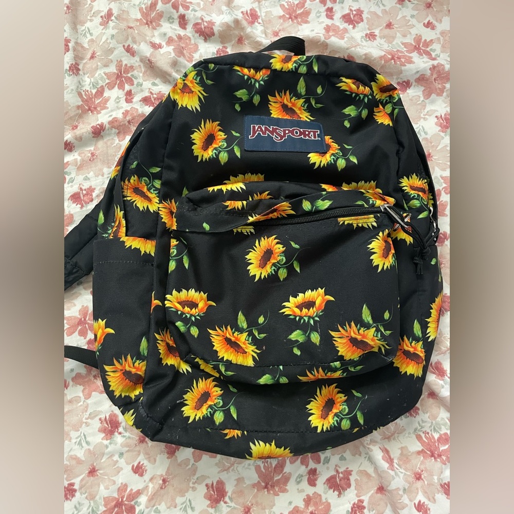Jansport black sunflower backpack
